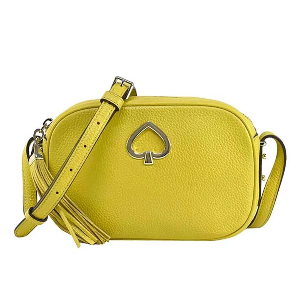 Kate Spade Kourtney Yellow Leather Camera Crossbody Bag Tassel - Picture 3 of 11